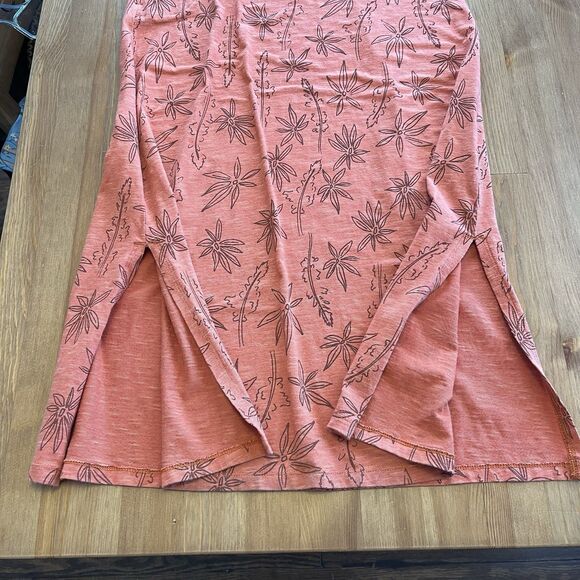 Toad & Co Midi Dress Size XS Samba Paseo Tencel Organic Cotton Burnt Orange Palm - Picture 16 of 16